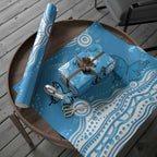 World Diabetes Day Australia Wrapping Paper Blue Ribbon Butterfly Aboriginal Art - Aussie Hoodie
