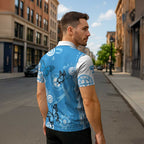 World Diabetes Day Australia Zipper Polo Shirt Blue Ribbon Butterfly Aboriginal Art - Aussie Hoodie