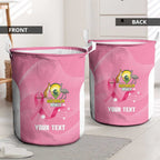 Custom Bowls Australia Breast Cancer Laundry Basket Pink Ribbon Aussie Map With Kangaroo Emu - Aussie Hoodie