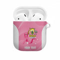 Custom Bowls Australia Breast Cancer AirPods Case Pink Ribbon Aussie Map With Kangaroo Emu - Aussie Hoodie