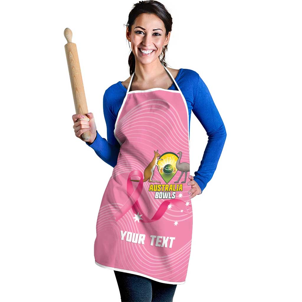 Custom Bowls Australia Breast Cancer Apron Pink Ribbon Aussie Map With Kangaroo Emu - Aussie Hoodie