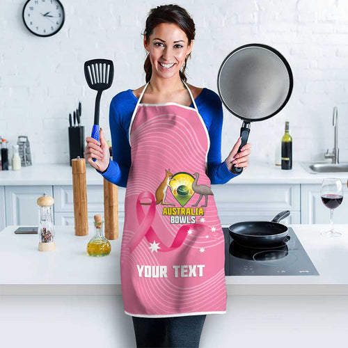Custom Bowls Australia Breast Cancer Apron Pink Ribbon Aussie Map With Kangaroo Emu - Aussie Hoodie