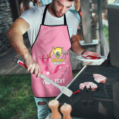 Custom Bowls Australia Breast Cancer Apron Pink Ribbon Aussie Map With Kangaroo Emu - Aussie Hoodie