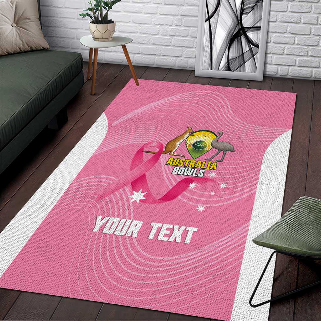 Custom Bowls Australia Breast Cancer Area Rug Pink Ribbon Aussie Map With Kangaroo Emu - Aussie Hoodie