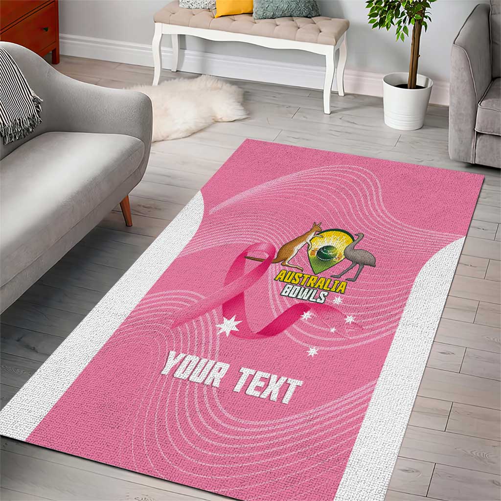 Custom Bowls Australia Breast Cancer Area Rug Pink Ribbon Aussie Map With Kangaroo Emu - Aussie Hoodie