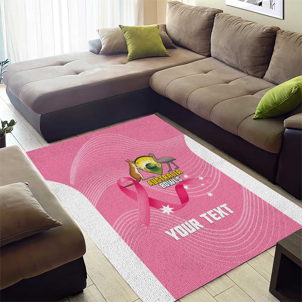 Custom Bowls Australia Breast Cancer Area Rug Pink Ribbon Aussie Map With Kangaroo Emu - Aussie Hoodie