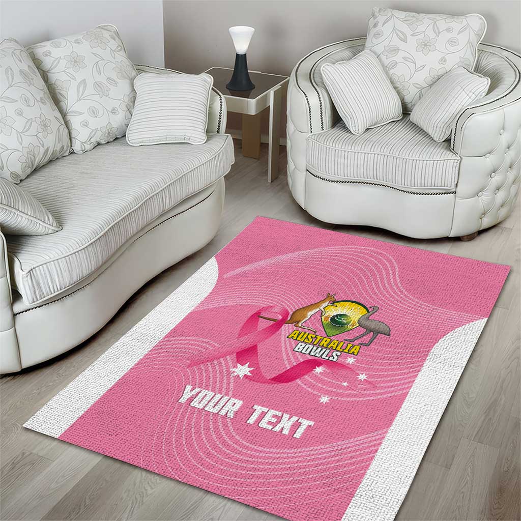 Custom Bowls Australia Breast Cancer Area Rug Pink Ribbon Aussie Map With Kangaroo Emu - Aussie Hoodie