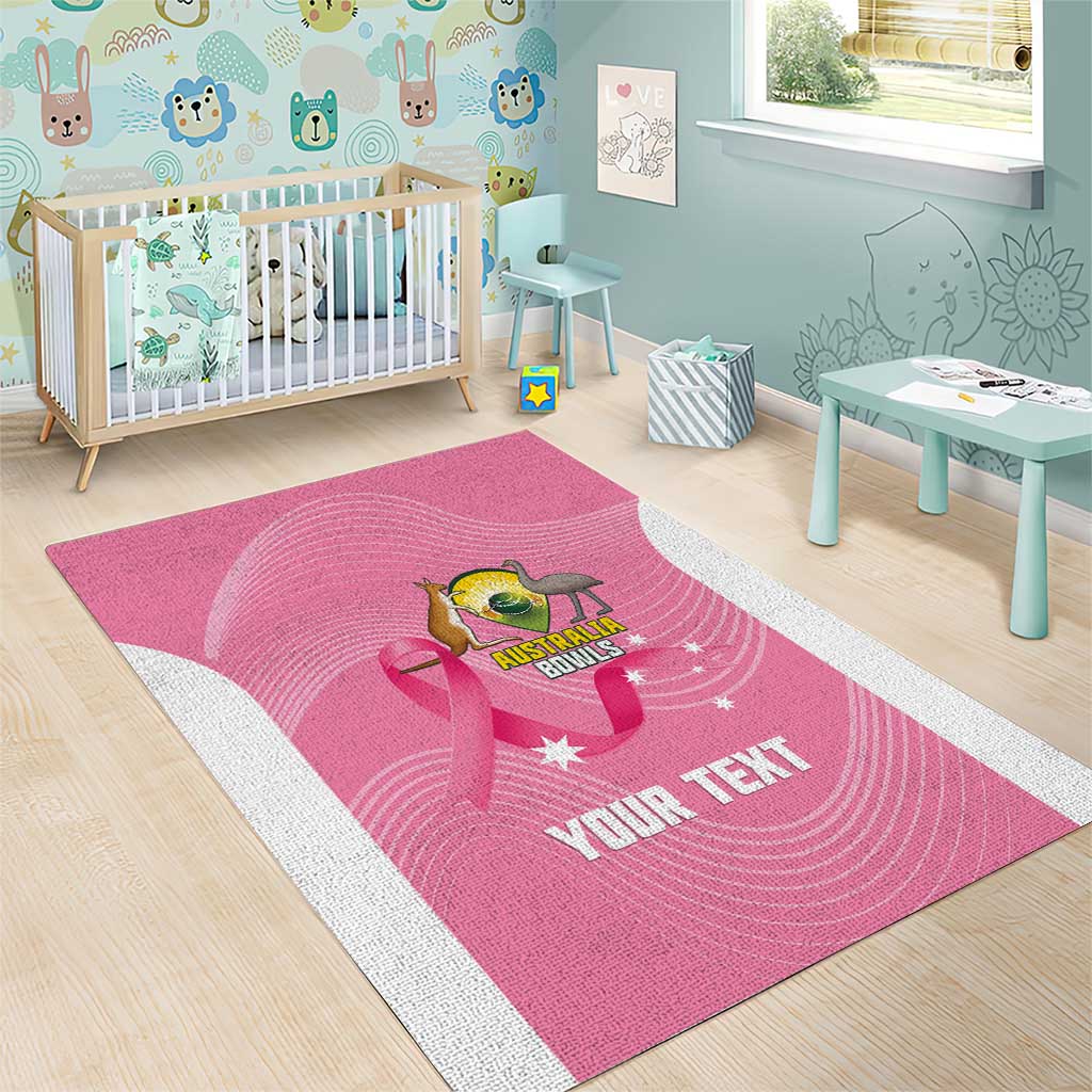 Custom Bowls Australia Breast Cancer Area Rug Pink Ribbon Aussie Map With Kangaroo Emu - Aussie Hoodie