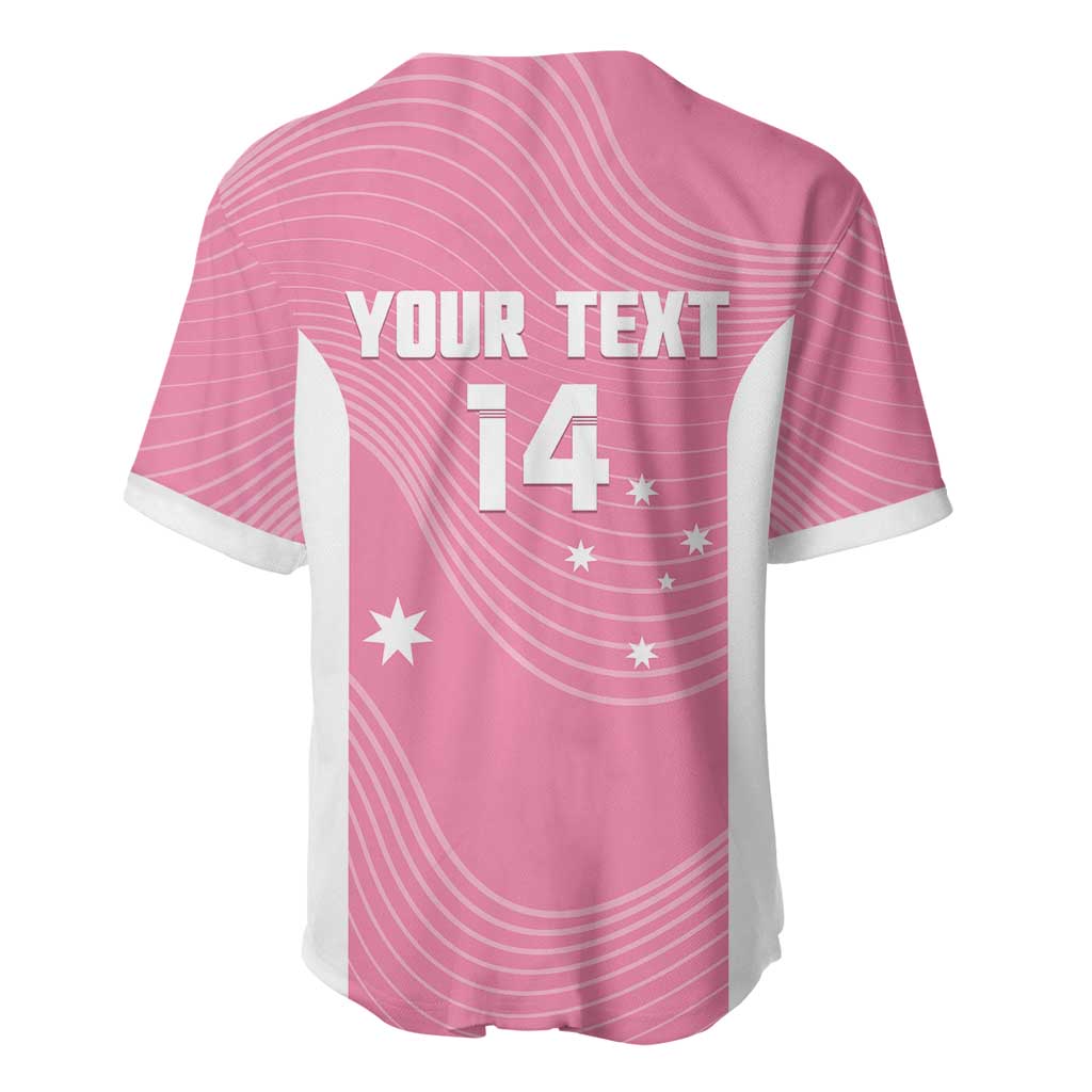 Custom Bowls Australia Breast Cancer Baseball Jersey Pink Ribbon Aussie Map With Kangaroo Emu - Aussie Hoodie