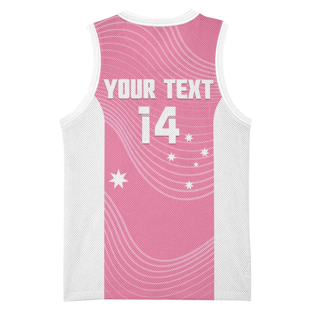 Custom Bowls Australia Breast Cancer Basketball Jersey Pink Ribbon Aussie Map With Kangaroo Emu - Aussie Hoodie