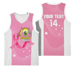 Custom Bowls Australia Breast Cancer Basketball Jersey Pink Ribbon Aussie Map With Kangaroo Emu - Aussie Hoodie