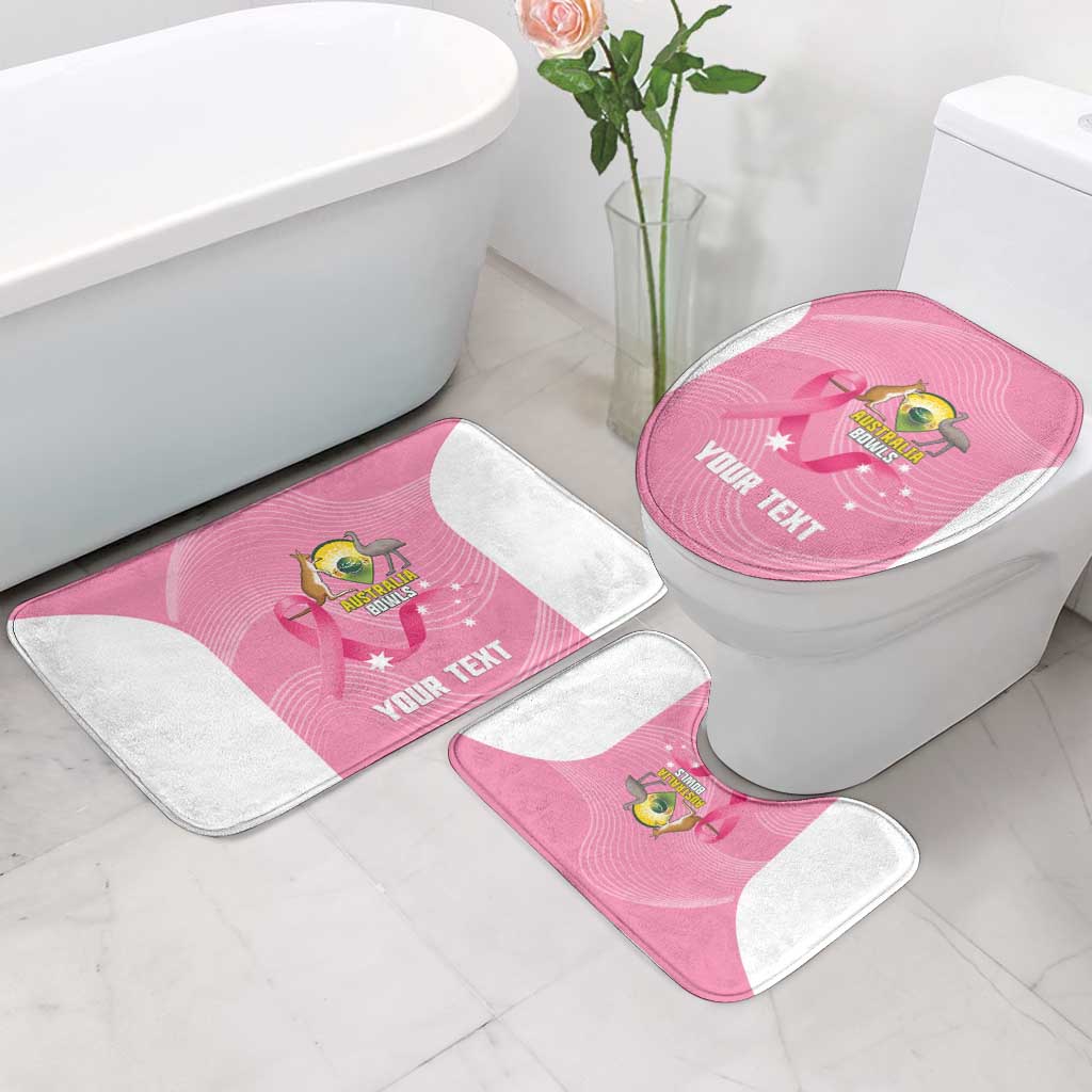 Custom Bowls Australia Breast Cancer Bathroom Set Pink Ribbon Aussie Map With Kangaroo Emu - Aussie Hoodie