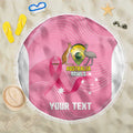 Custom Bowls Australia Breast Cancer Beach Blanket Pink Ribbon Aussie Map With Kangaroo Emu - Aussie Hoodie
