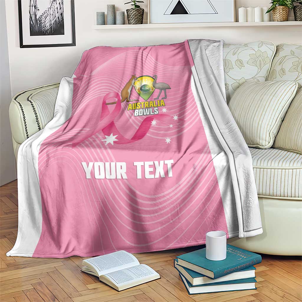 Custom Bowls Australia Breast Cancer Blanket Pink Ribbon Aussie Map With Kangaroo Emu - Aussie Hoodie