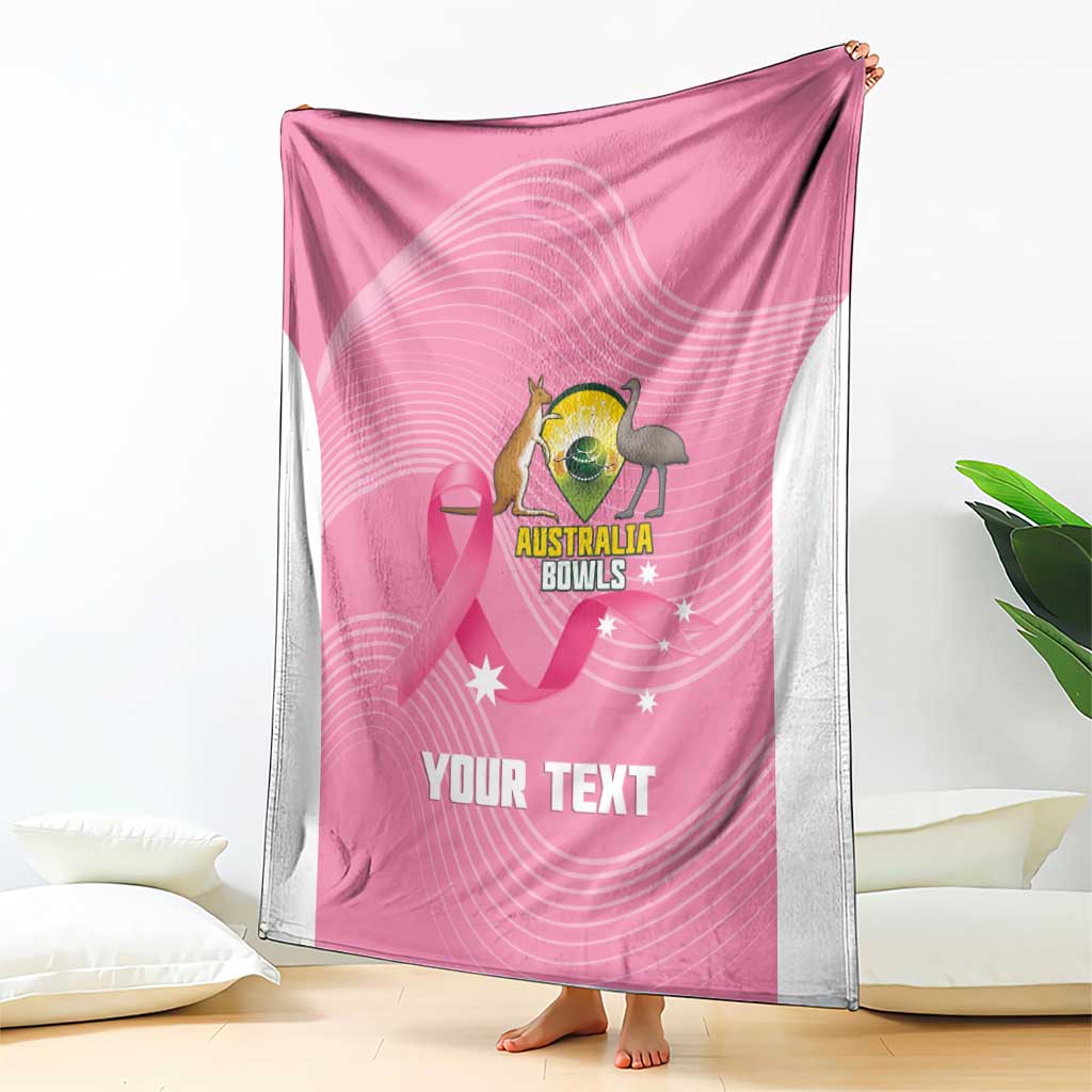 Custom Bowls Australia Breast Cancer Blanket Pink Ribbon Aussie Map With Kangaroo Emu - Aussie Hoodie