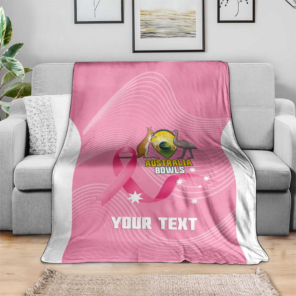 Custom Bowls Australia Breast Cancer Blanket Pink Ribbon Aussie Map With Kangaroo Emu - Aussie Hoodie