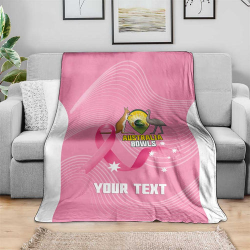 Custom Bowls Australia Breast Cancer Blanket Pink Ribbon Aussie Map With Kangaroo Emu - Aussie Hoodie