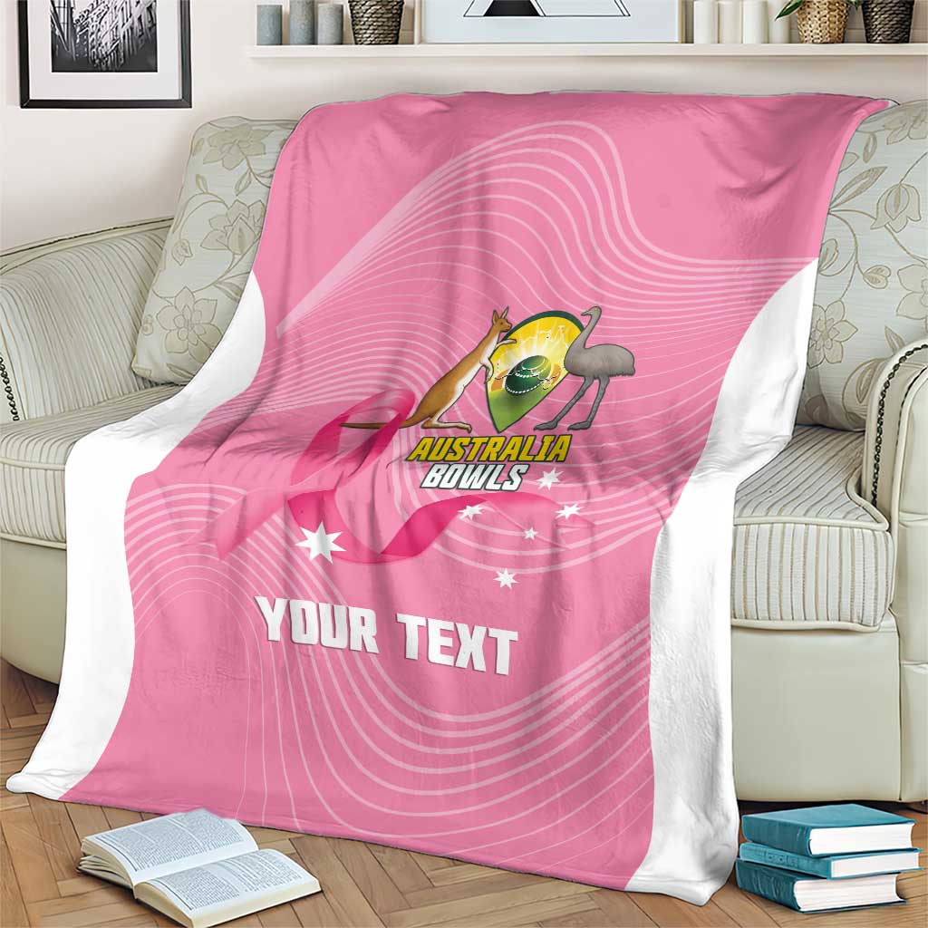 Custom Bowls Australia Breast Cancer Blanket Pink Ribbon Aussie Map With Kangaroo Emu - Aussie Hoodie