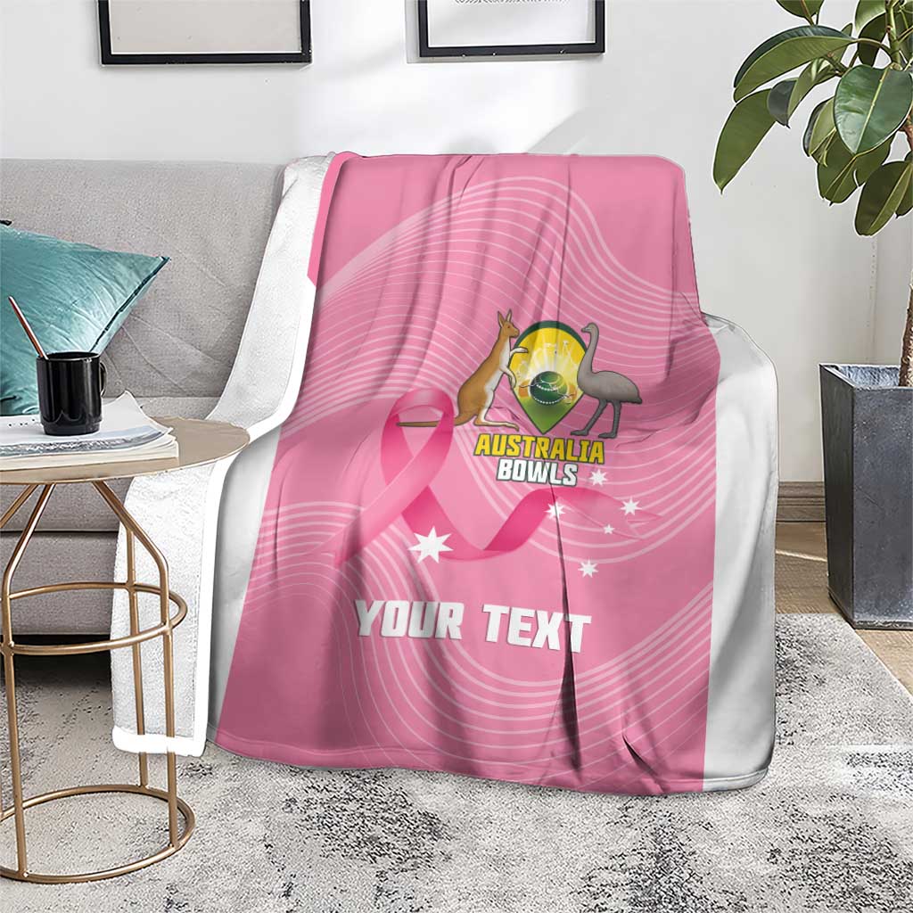 Custom Bowls Australia Breast Cancer Blanket Pink Ribbon Aussie Map With Kangaroo Emu - Aussie Hoodie