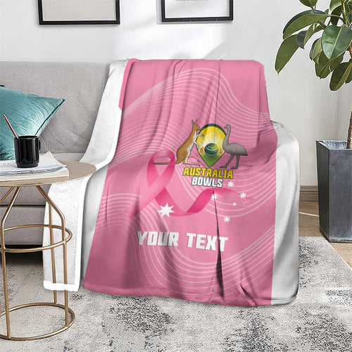 Custom Bowls Australia Breast Cancer Blanket Pink Ribbon Aussie Map With Kangaroo Emu - Aussie Hoodie