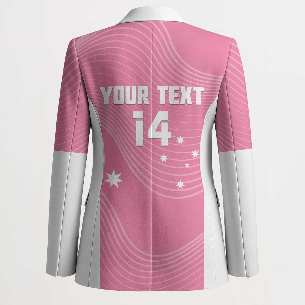 Custom Bowls Australia Breast Cancer Blazer Pink Ribbon Aussie Map With Kangaroo Emu - Aussie Hoodie