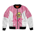 Custom Bowls Australia Breast Cancer Bomber Jacket Pink Ribbon Aussie Map With Kangaroo Emu - Aussie Hoodie