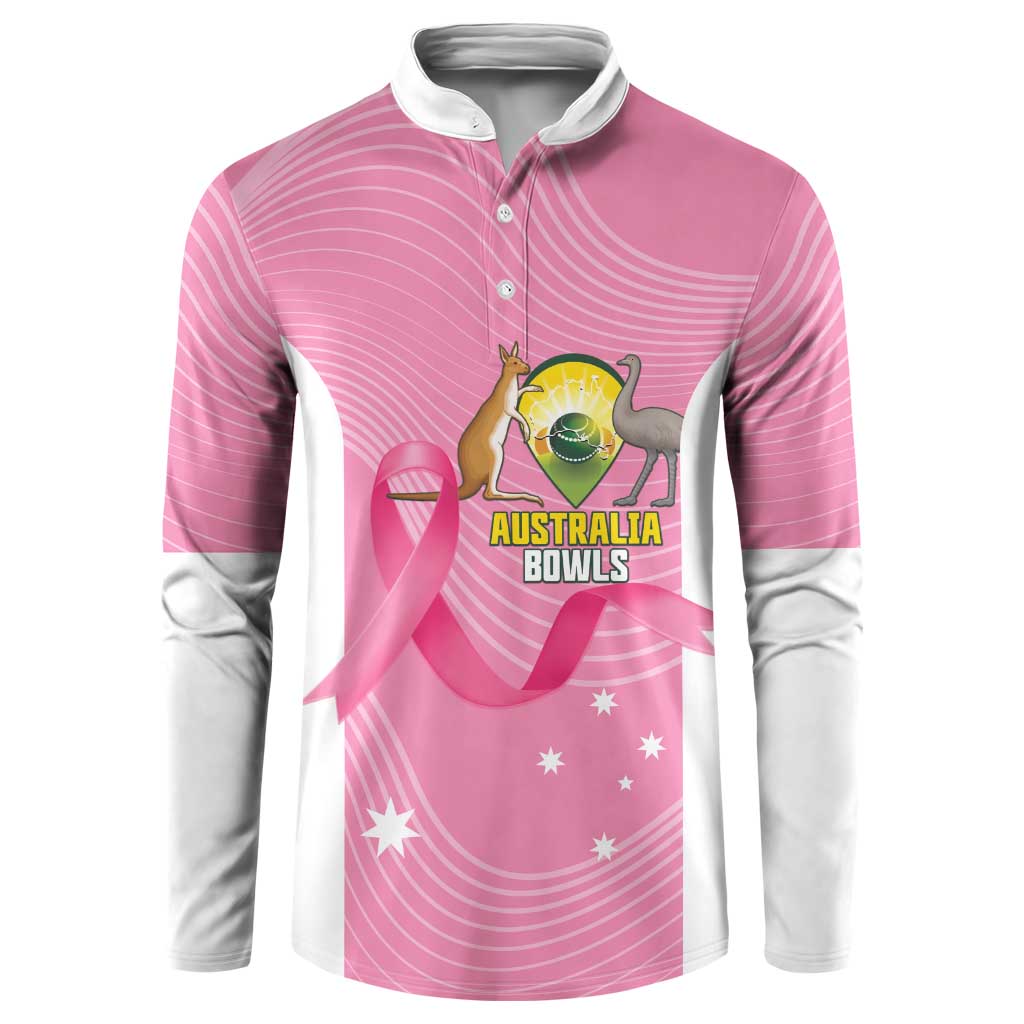 Custom Bowls Australia Breast Cancer Button Sweatshirt Pink Ribbon Aussie Map With Kangaroo Emu - Aussie Hoodie