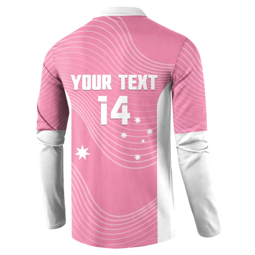 Custom Bowls Australia Breast Cancer Button Sweatshirt Pink Ribbon Aussie Map With Kangaroo Emu - Aussie Hoodie