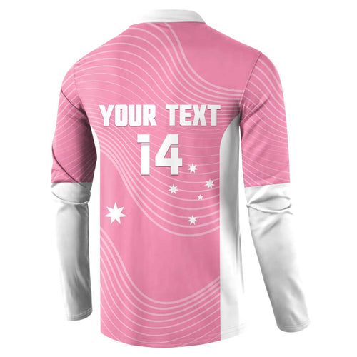 Custom Bowls Australia Breast Cancer Button Sweatshirt Pink Ribbon Aussie Map With Kangaroo Emu - Aussie Hoodie