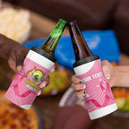 Custom Bowls Australia Breast Cancer 4 in 1 Can Cooler Tumbler Pink Ribbon Aussie Map With Kangaroo Emu - Aussie Hoodie