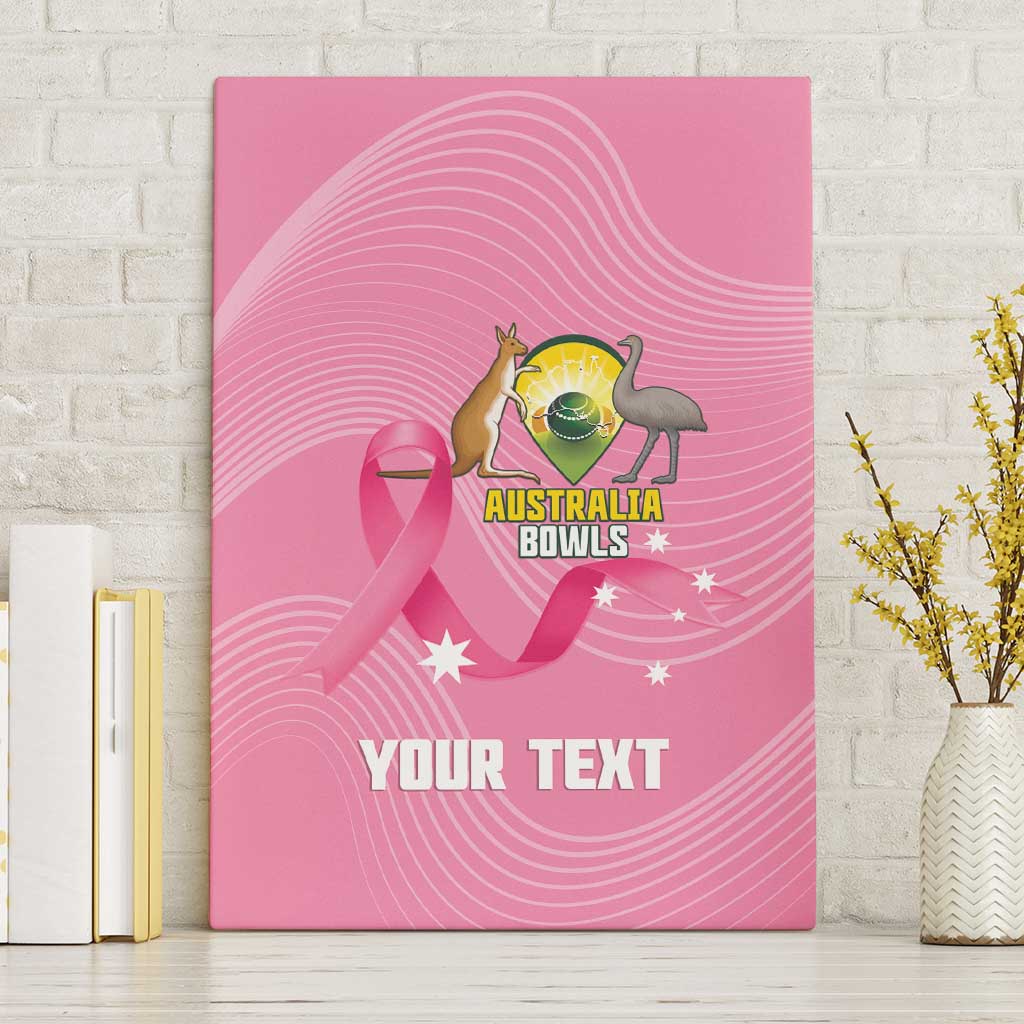 Custom Bowls Australia Breast Cancer Canvas Wall Art Pink Ribbon Aussie Map With Kangaroo Emu - Aussie Hoodie