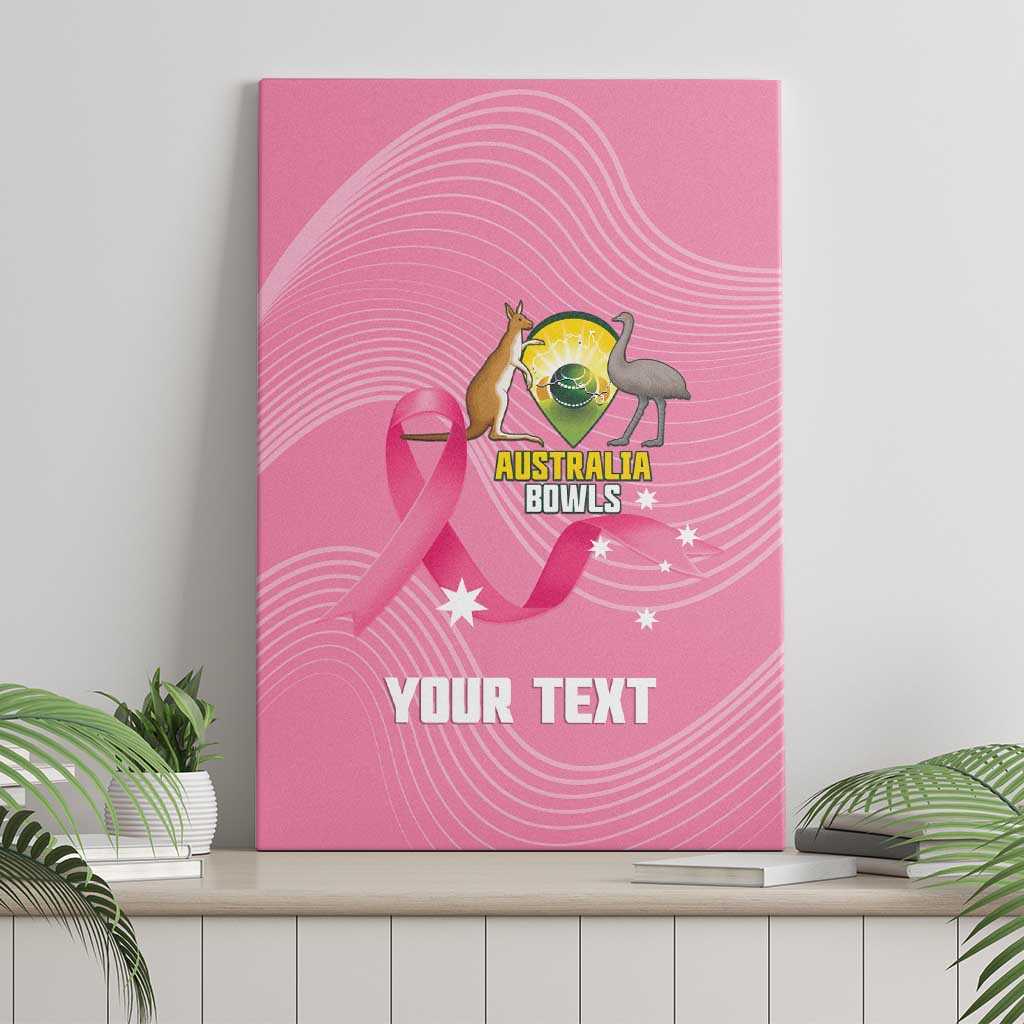 Custom Bowls Australia Breast Cancer Canvas Wall Art Pink Ribbon Aussie Map With Kangaroo Emu - Aussie Hoodie