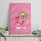 Custom Bowls Australia Breast Cancer Canvas Wall Art Pink Ribbon Aussie Map With Kangaroo Emu - Aussie Hoodie