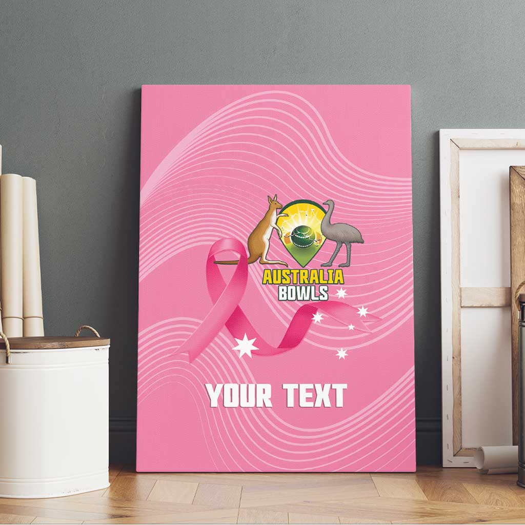 Custom Bowls Australia Breast Cancer Canvas Wall Art Pink Ribbon Aussie Map With Kangaroo Emu - Aussie Hoodie
