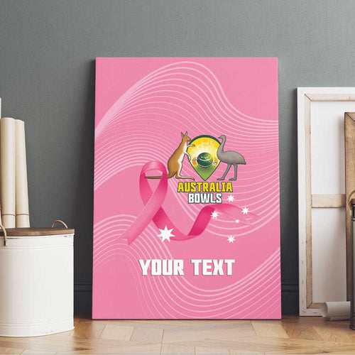 Custom Bowls Australia Breast Cancer Canvas Wall Art Pink Ribbon Aussie Map With Kangaroo Emu - Aussie Hoodie