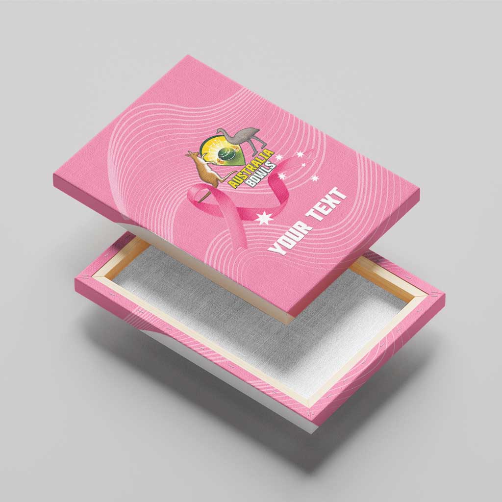 Custom Bowls Australia Breast Cancer Canvas Wall Art Pink Ribbon Aussie Map With Kangaroo Emu - Aussie Hoodie