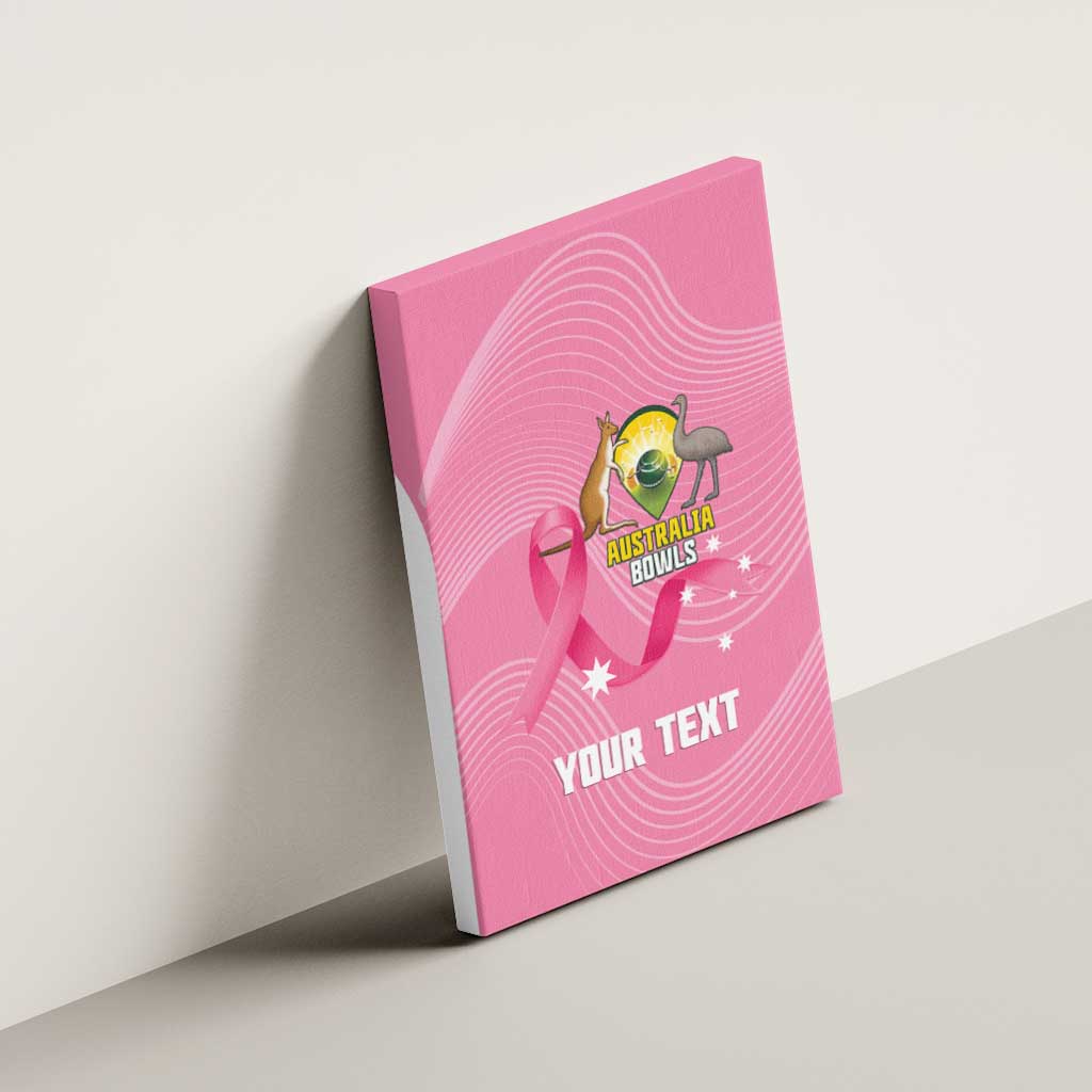 Custom Bowls Australia Breast Cancer Canvas Wall Art Pink Ribbon Aussie Map With Kangaroo Emu - Aussie Hoodie