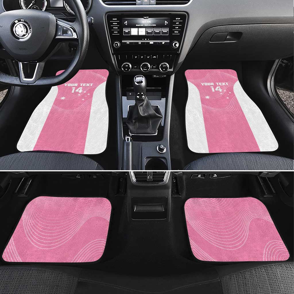 Custom Bowls Australia Breast Cancer Car Mats Pink Ribbon Aussie Map With Kangaroo Emu - Aussie Hoodie