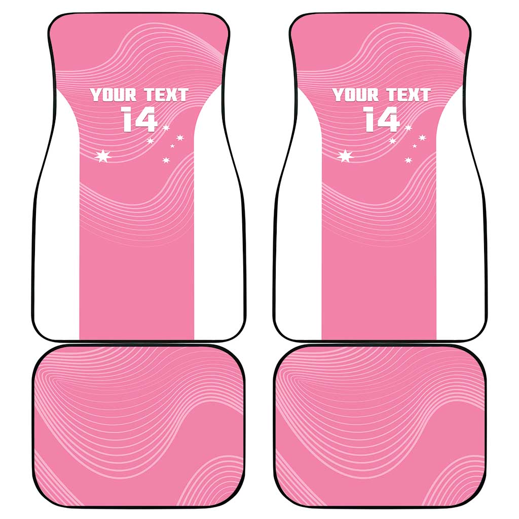Custom Bowls Australia Breast Cancer Car Mats Pink Ribbon Aussie Map With Kangaroo Emu - Aussie Hoodie