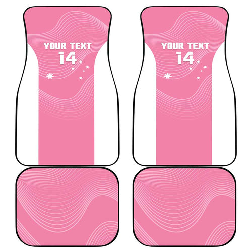 Custom Bowls Australia Breast Cancer Car Mats Pink Ribbon Aussie Map With Kangaroo Emu - Aussie Hoodie