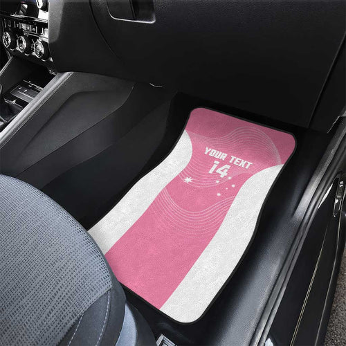 Custom Bowls Australia Breast Cancer Car Mats Pink Ribbon Aussie Map With Kangaroo Emu - Aussie Hoodie