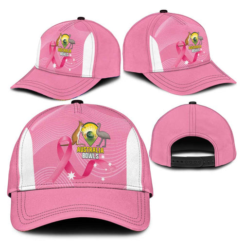 Bowls Australia Breast Cancer Classic Cap Pink Ribbon Aussie Map With Kangaroo Emu - Aussie Hoodie