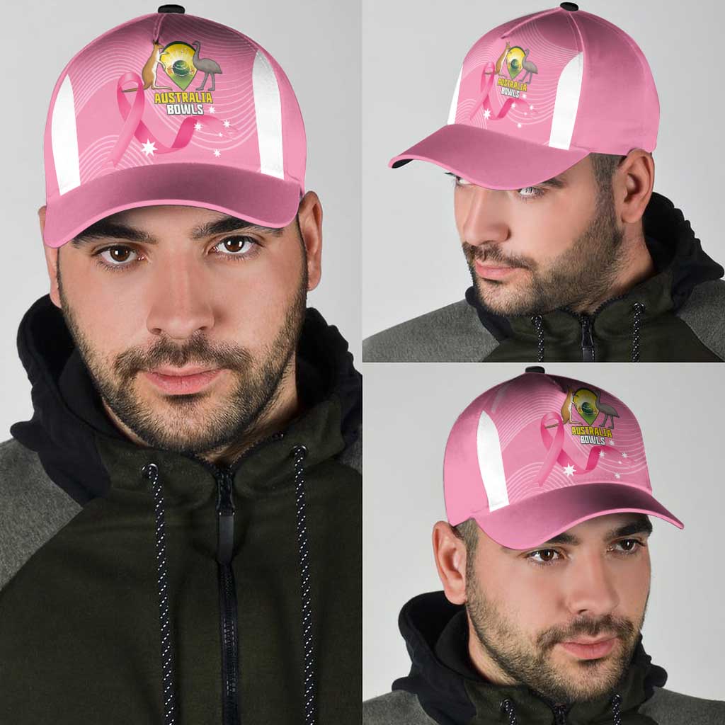 Bowls Australia Breast Cancer Classic Cap Pink Ribbon Aussie Map With Kangaroo Emu - Aussie Hoodie
