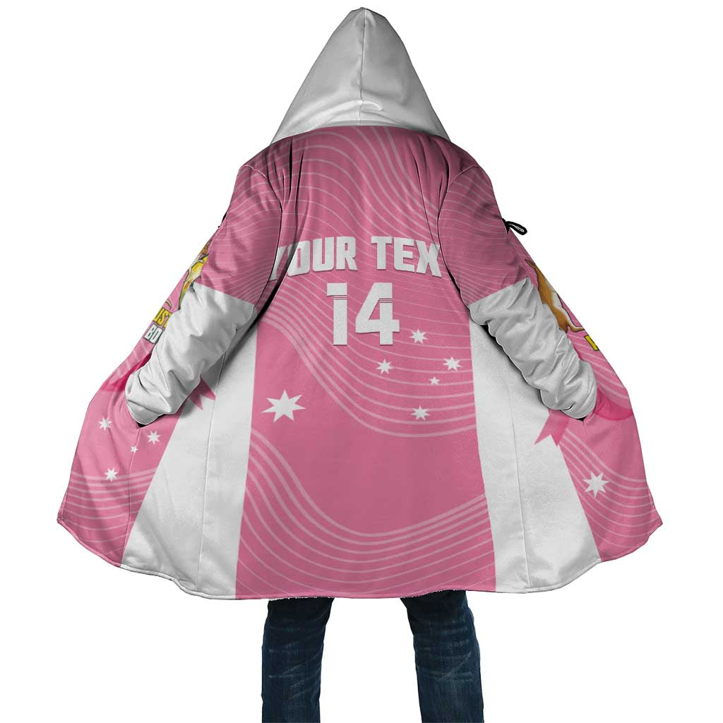 Custom Bowls Australia Breast Cancer Cloak Pink Ribbon Aussie Map With Kangaroo Emu - Aussie Hoodie