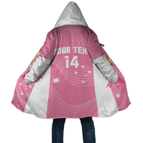 Custom Bowls Australia Breast Cancer Cloak Pink Ribbon Aussie Map With Kangaroo Emu - Aussie Hoodie