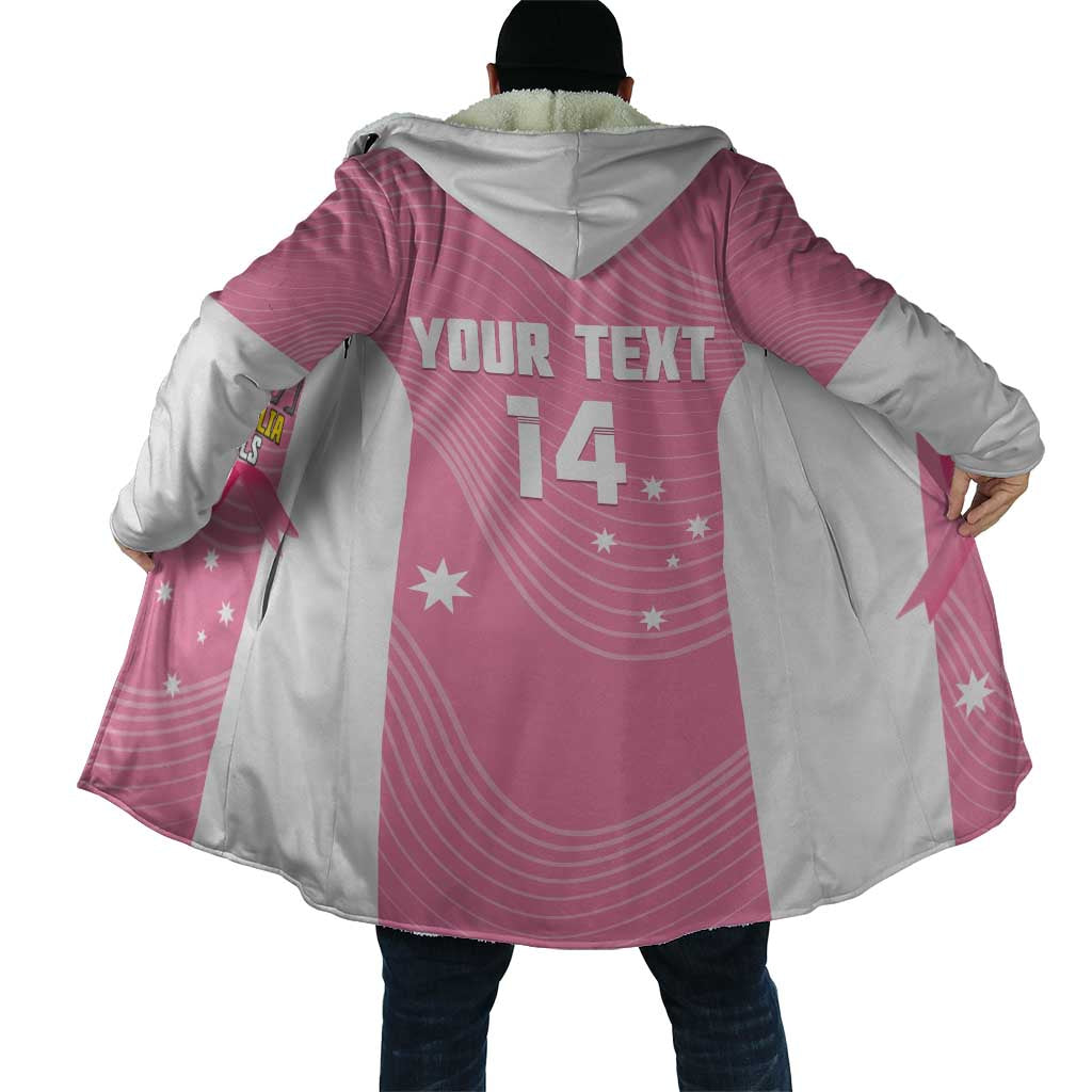 Custom Bowls Australia Breast Cancer Cloak Pink Ribbon Aussie Map With Kangaroo Emu - Aussie Hoodie