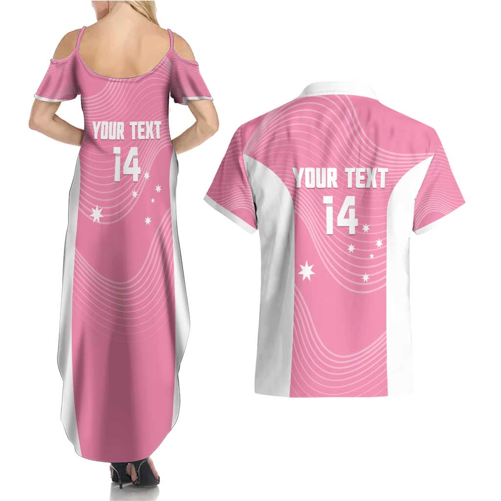 Custom Bowls Australia Breast Cancer Couples Matching Summer Maxi Dress and Hawaiian Shirt Pink Ribbon Aussie Map With Kangaroo Emu - Aussie Hoodie