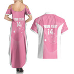 Custom Bowls Australia Breast Cancer Couples Matching Summer Maxi Dress and Hawaiian Shirt Pink Ribbon Aussie Map With Kangaroo Emu - Aussie Hoodie