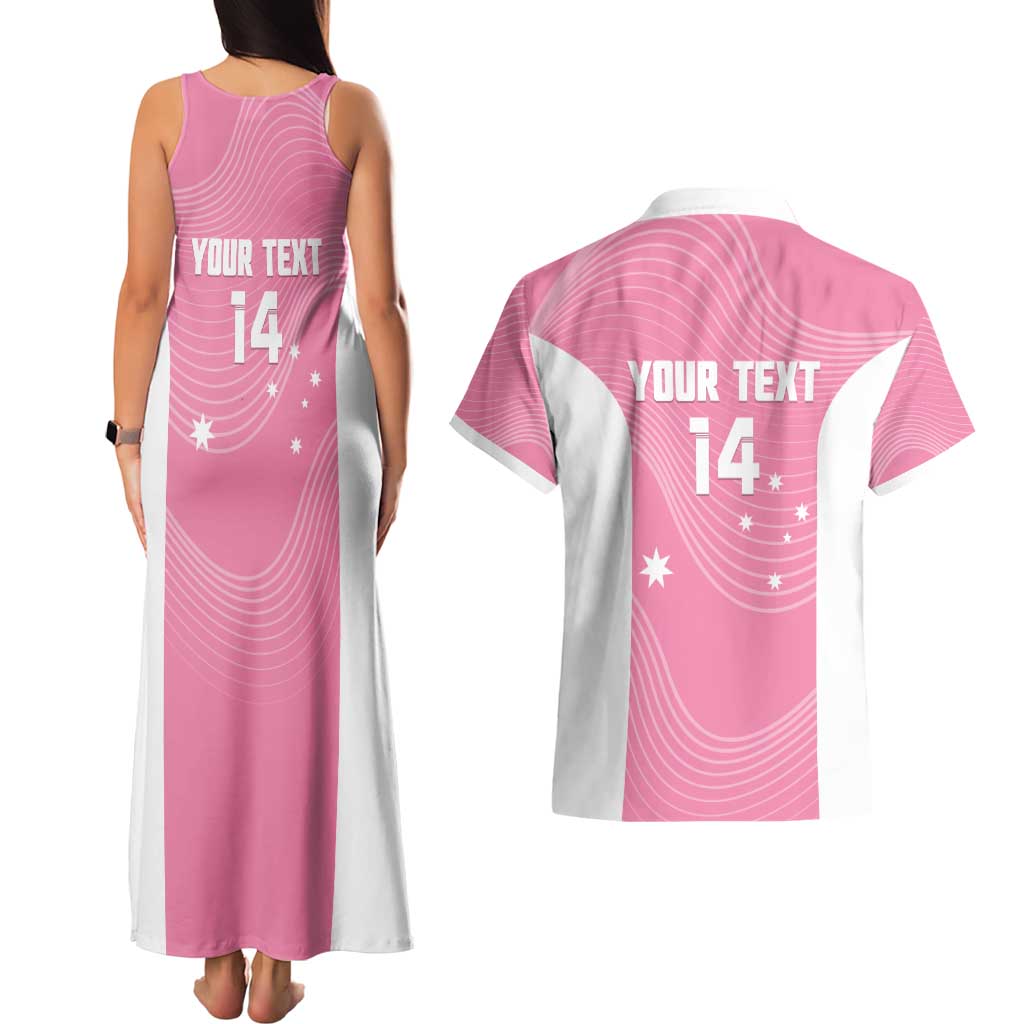 Custom Bowls Australia Breast Cancer Couples Matching Tank Maxi Dress and Hawaiian Shirt Pink Ribbon Aussie Map With Kangaroo Emu - Aussie Hoodie