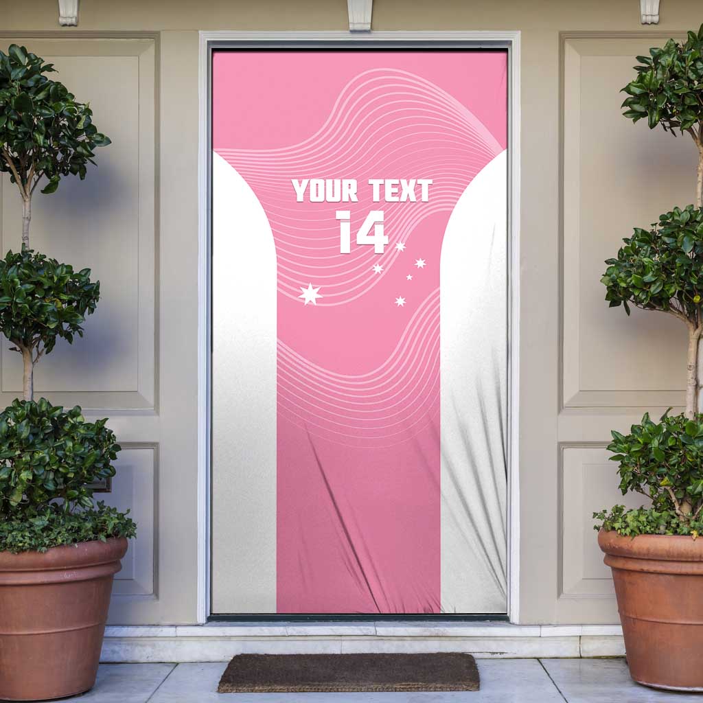 Custom Bowls Australia Breast Cancer Door Cover Pink Ribbon Aussie Map With Kangaroo Emu - Aussie Hoodie